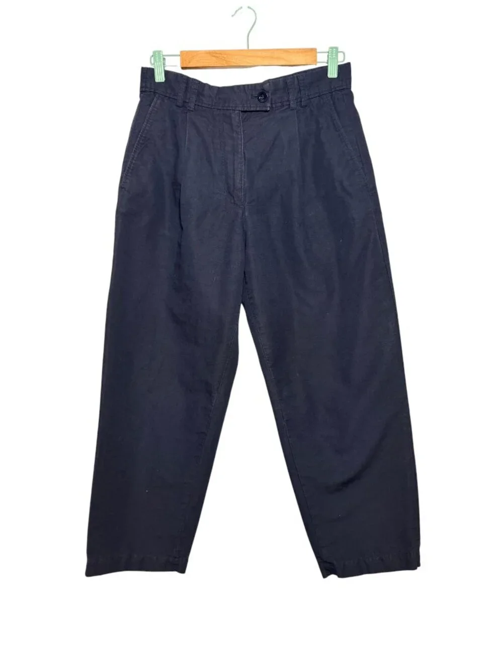 COS Navy Linen Cotton RelaxedTrousers Pants US 6